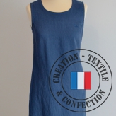 Robe en lin 3 trous - Bleu